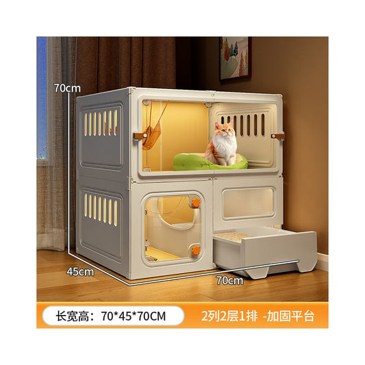 室內家用大空間貓別墅 帶馬桶一體貓屋貓櫃空籠