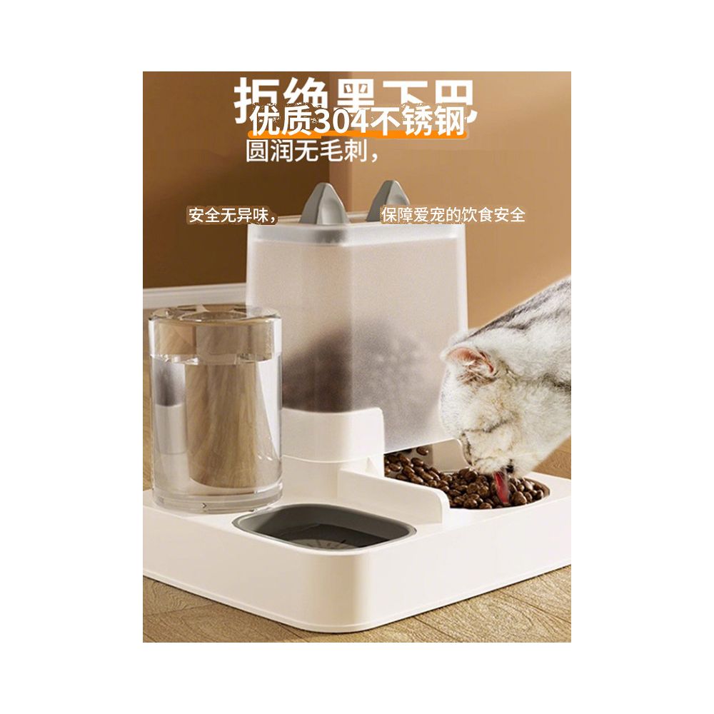 Cat bowl dog bowl stainless steel cat food bowl cat food automatic feeder integrated drinking and feeding system cat bowl pet double bowl image 4