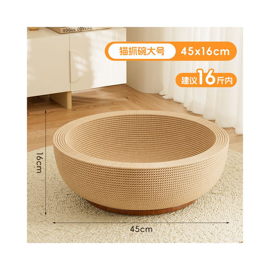 【派泰乐】劍麻窩爪一體貓抓板貓窩｜加厚耐磨不掉屑，碗型貓抓盆、圓形貓爪板，多功能休閒貓咪磨爪玩具