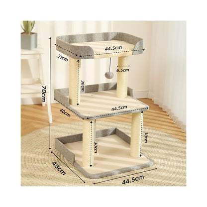 多功能一體式貓跳台｜四季通用樹洞貓窩，雙層加厚劍麻貓抓桶，不佔空間多層跳躍平台，極簡室內貓咪娛樂別墅