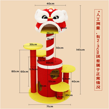 多功能一體式貓跳台｜四季通用樹洞貓窩，雙層加厚劍麻貓抓桶，不佔空間多層跳躍平台，極簡室內貓咪娛樂別墅