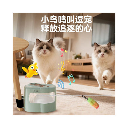 Pet intelligent cat toy interactive electric cat toy remote control sound making bird call cat wand pet chase device image 2
