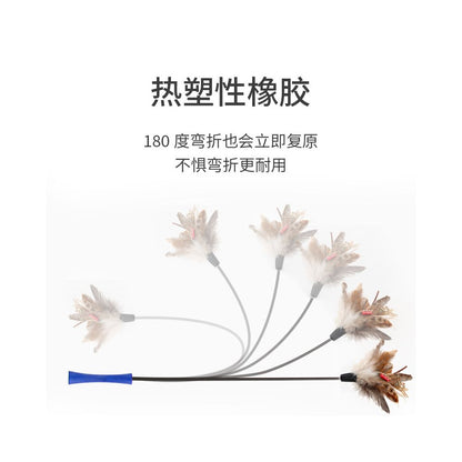 GiGwi a premium cat toy a self entertaining and entertaining tool a cat teaser with durable feathers suitable for cats and kittens and a pet product image 4