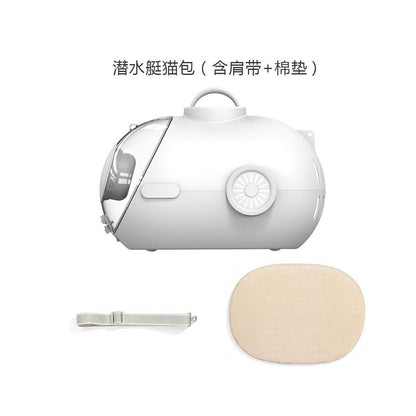 【探索家】潛水艇造型寵物運輸箱｜全景大空間太空艙，手提+斜背兩用設計，貓狗通用透氣外出提箱，高顏值避震寵物出行箱，緩解焦慮之精品旅遊座艙