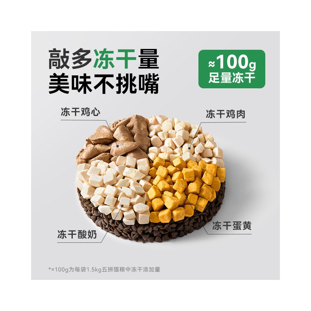 Pat flagship store cat main food freeze dried five pack chicken egg yolk yogurt chicken heart kitten adult cat 0 lure no grain cat food image 3