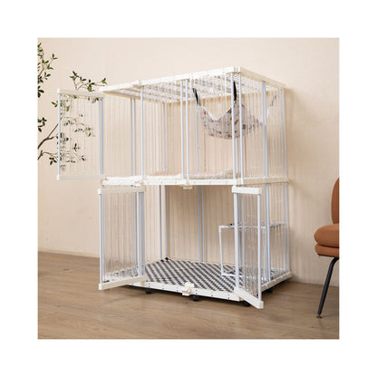 Transparent cat cage for home use indoor villa style extra large free space cat house cat nest integrated image 1