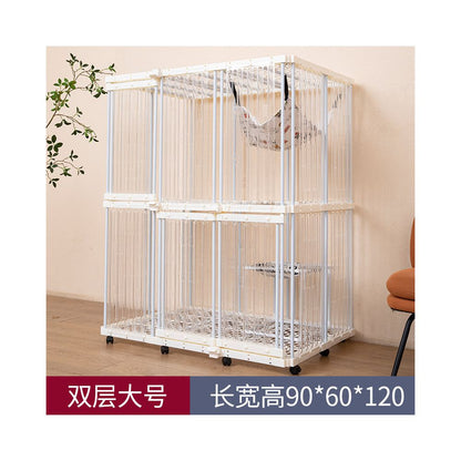 全透明豪華貓別墅｜室內超大空間一體化貓屋，360°無視角透明貓籠，現代風大型隱藏砂盆貓別墅