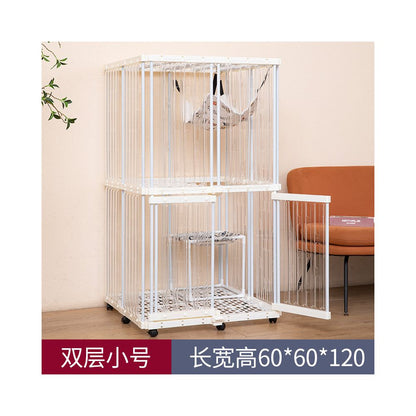 全透明豪華貓別墅｜室內超大空間一體化貓屋，360°無視角透明貓籠，現代風大型隱藏砂盆貓別墅