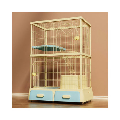 Cat cage litter box integrated cat house cat villa with toilet indoor cat home pet cat house space saving image 1