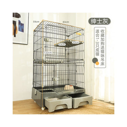 一體化貓砂盆貓別墅｜自帶隱藏式廁所，室內超大空間貓屋，多功能省空間貓櫃別墅