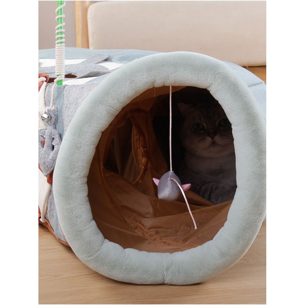 Foldable Tunnel Rolling Earthworm Drilled Tunnel Tunnel House Sleep Nest Multi functional Detachable Washable Kitten Toys Physical Consumption image 4