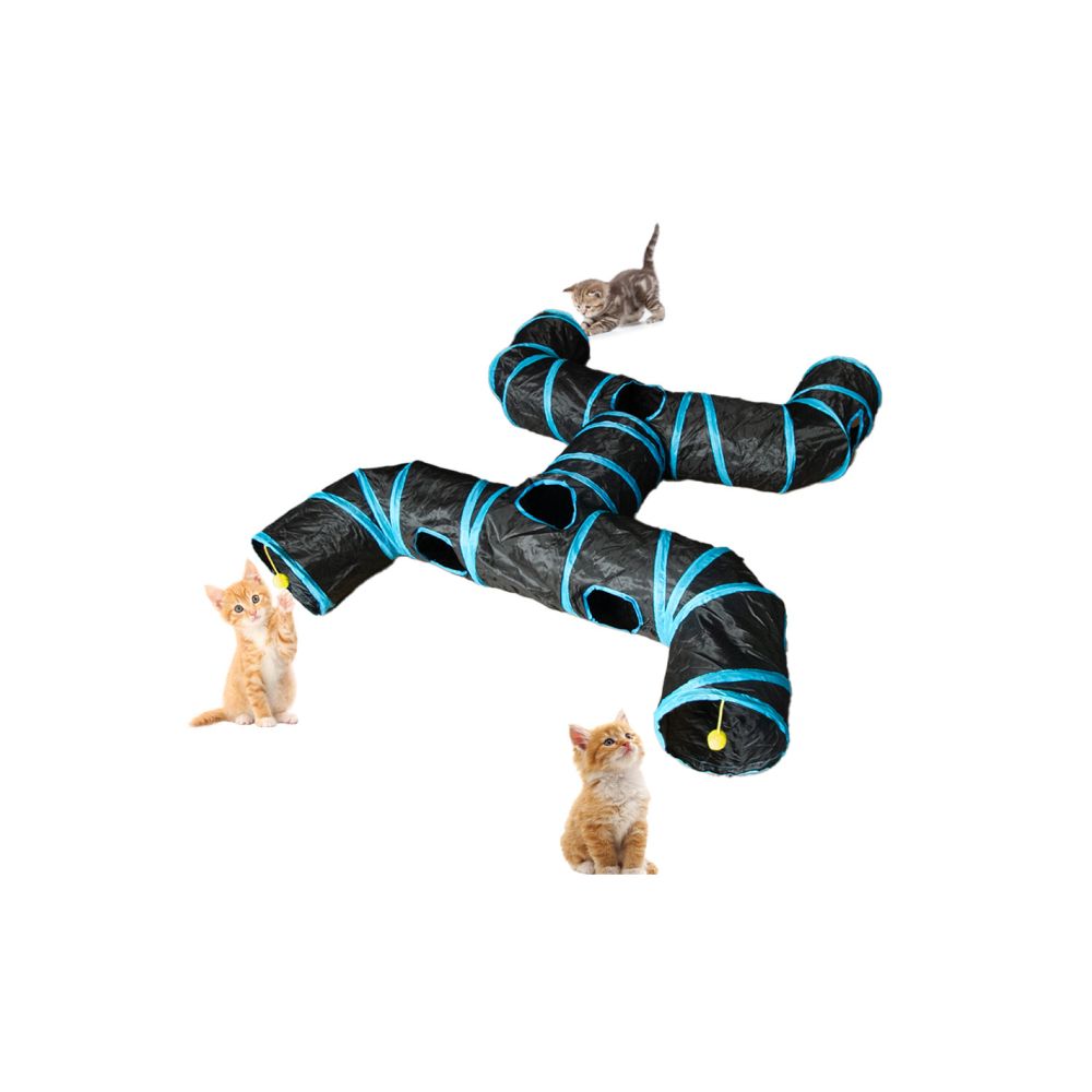 Petko Pet Cat Tunnel Multi Cat Interactive Rainbow Channel Large Foldable Cat Toy Drilling Cat Channel image 4