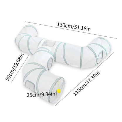 【Petko 官方】彩虹大型貓隧道｜多貓互動伸縮貓通道，加長版大口徑摺疊貓玩具