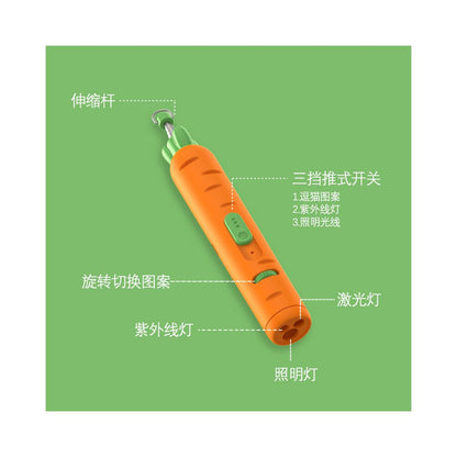 Cat teasing laser pen USB charging cat toy with good quality cat teasing stick rope laser light for cats to consume physical energy image 1