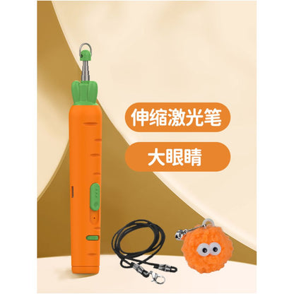 【二合一功能】USB 充電激光逗貓棒｜帶繩激光一體設計、室內貓物理放電神器（貓咪互動自嗨玩具、消耗精力舒壓工具，高品質耐用貓用品）
