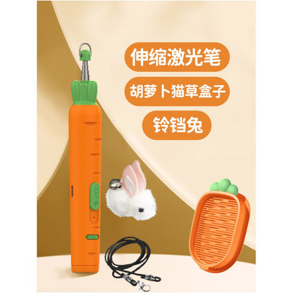 【二合一功能】USB 充電激光逗貓棒｜帶繩激光一體設計、室內貓物理放電神器（貓咪互動自嗨玩具、消耗精力舒壓工具，高品質耐用貓用品）