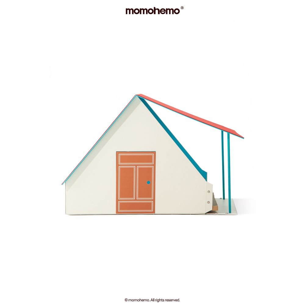 【預售限定】Momoemo 紅屋寵物豪宅｜美式露營風開放式貓狗屋 - 吉安寵物用品