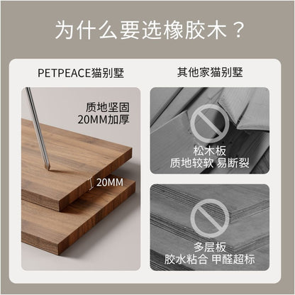 【Petpeace 官方正品】全實木帶廁所寵物別墅｜一體式分區室內狗屋 - 吉安寵物用品