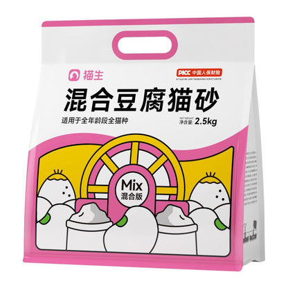 新升級混合貓砂｜豆腐砂＋礦砂不黏底除臭貓砂極低粉塵強效凝結 - 吉安寵物用品