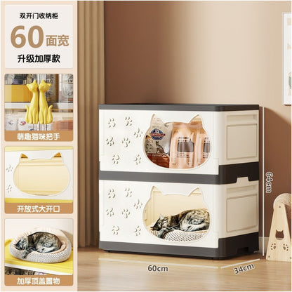 【空間優化大師】多功能寵物收納櫃貓窩｜二合一簡約實木質感貓屋 - 吉安寵物用品