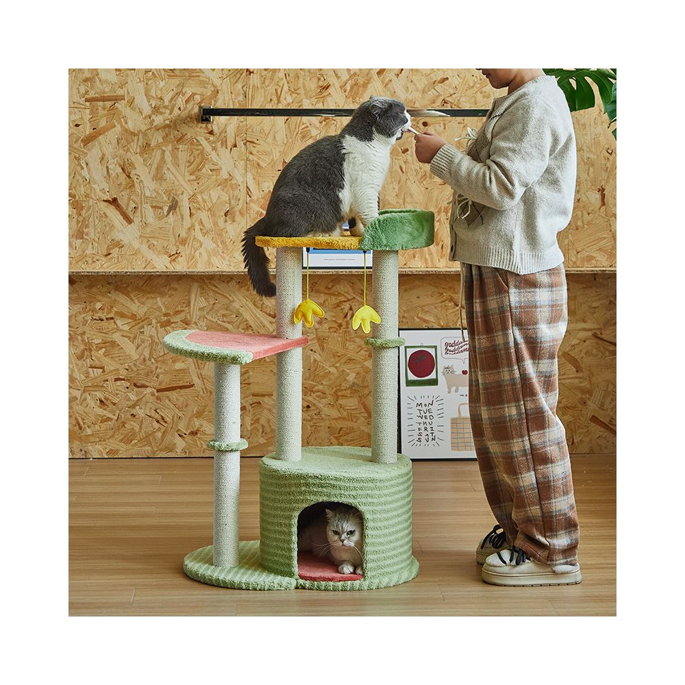 大型貓專用豪華貓爬架｜緬因貓別墅四季通用加厚絨布家用跳台 - 吉安寵物用品