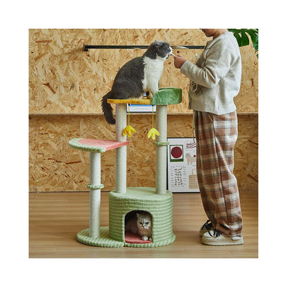 大型貓專用豪華貓爬架｜緬因貓別墅四季通用加厚絨布家用跳台 - 吉安寵物用品