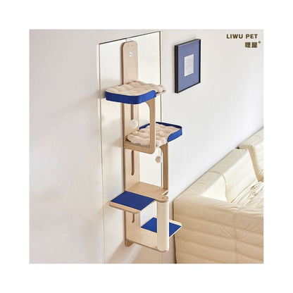 掛門式小戶型貓爬架｜不佔地貓窩貓跳台頂天立地一體式貓玩具 - 吉安寵物用品