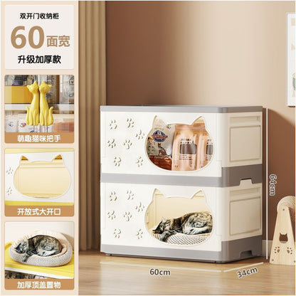 【空間優化大師】多功能寵物收納櫃貓窩｜二合一簡約實木質感貓屋 - 吉安寵物用品