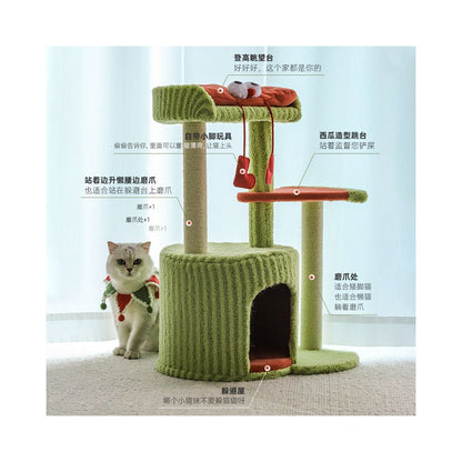大型貓專用豪華貓爬架｜緬因貓別墅四季通用加厚絨布家用跳台 - 吉安寵物用品