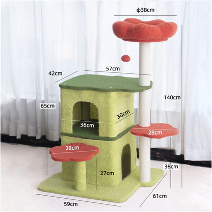 大型貓專用豪華貓爬架｜緬因貓別墅四季通用加厚絨布家用跳台 - 吉安寵物用品