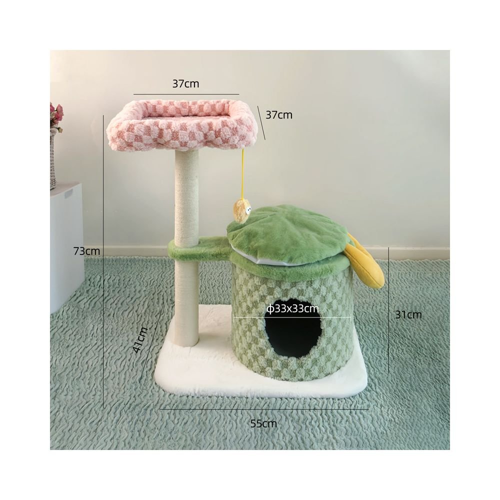 大型貓專用豪華貓爬架｜緬因貓別墅四季通用加厚絨布家用跳台 - 吉安寵物用品