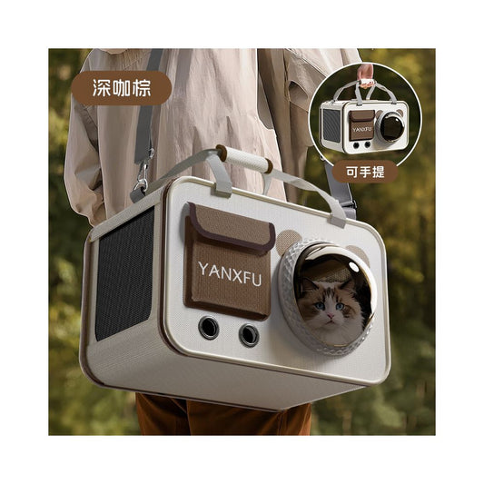 Space capsule cat bag portable pet bag for going out cat dog backpack lightweight and large capacity travel backpack crossbody - 吉安宠物用品